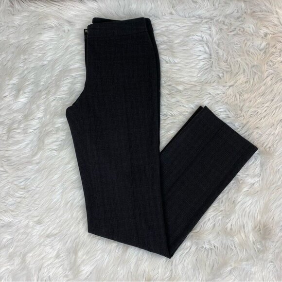 T Tahari Womens Size 2 Charcoal Gray Crosshatch Dress Pants Straight Leg Stretch - Picture 7 of 14